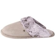 Chaussons Isotoner Chaussons mules a pois femme Ref 58296 ABI Taupe