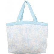 Cabas Roxy Sac shopping - Semi transparent - Motif Fleur - Bleu