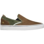 Chaussures de Skate Emerica WINO G6 SLIP-ON BROWN GREEN