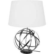 Lampes de bureau Tosel Lampe de salon globe métal antharcite et blanc