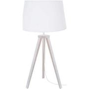 Lampes de bureau Tosel Lampe de chevet trépied bois blanc