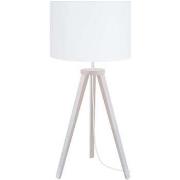 Lampes de bureau Tosel Lampe de chevet trépied bois blanc