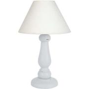 Lampes de bureau Tosel Lampe de chevet colonne bois blanc cerrusé