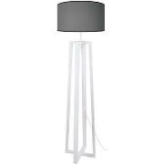 Lampadaires Tosel Lampadaire colonne bois blanc et gris