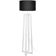 Lampadaires Tosel Lampadaire colonne bois blanc et noir