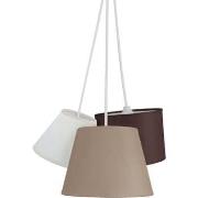 Lustres, suspensions et plafonniers Tosel Lustre grappe tissu blanc, m...