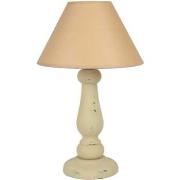 Lampes de bureau Tosel Lampe de chevet colonne bois crème