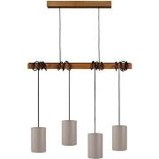 Lustres, suspensions et plafonniers Tosel Lustre bar bois foncé et tau...