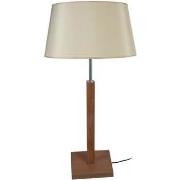 Lampes de bureau Tosel Lampe a poser droit bois foncé et créme