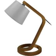 Lampes de bureau Tosel Lampe de chevet arqué bois foncé et gris