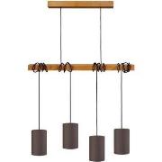 Lustres, suspensions et plafonniers Tosel Lustre bar bois foncé et mar...