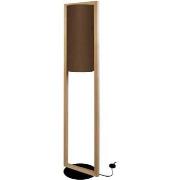 Lampadaires Tosel Lampadaire colonne bois foncé et marron