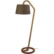 Lampadaires Tosel Lampadaire arqué bois foncé et marron