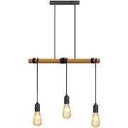 Lustres, suspensions et plafonniers Tosel Lustre bar bois foncé et noi...