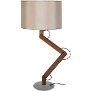 Lampes de bureau Tosel Lampe de chevet articulé bois foncé et taupe