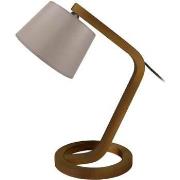Lampes de bureau Tosel Lampe de chevet arqué bois foncé et taupe