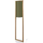 Lampadaires Tosel Lampadaire colonne bois foncé et vert