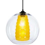 Lustres, suspensions et plafonniers Tosel Suspension globe verre jaune