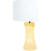 Lampes de bureau Tosel Lampe de chevet évasée verre jaune et blanc