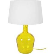 Lampes de bureau Tosel Lampe a poser bouteille verre jaune et blanc