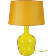 Lampes de bureau Tosel Lampe a poser bouteille verre jaune et orange