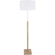 Lampadaires Tosel Lampadaire droit bois naturel et blanc