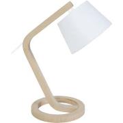 Lampes de bureau Tosel Lampe de chevet arqué bois naturel et blanc