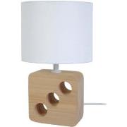 Lampes de bureau Tosel Lampe de chevet carré bois naturel et blanc