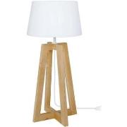 Lampes de bureau Tosel Lampe de chevet colonne bois naturel et blanc