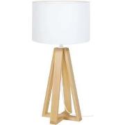 Lampes de bureau Tosel Lampe de chevet colonne bois naturel et blanc