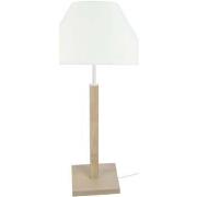 Lampes de bureau Tosel Lampe a poser colonne bois naturel et blanc