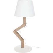 Lampes de bureau Tosel Lampe a poser articulé bois naturel et blanc