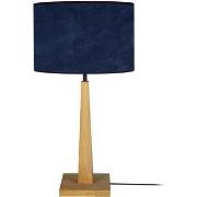 Lampes de bureau Tosel Lampe a poser droit bois naturel et bleu