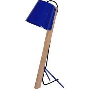 Lampes de bureau Tosel Lampe de bureau trépied bois naturel et bleu