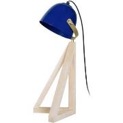 Lampes de bureau Tosel Lampe de bureau dôme bois naturel et bleu
