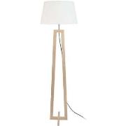 Lampadaires Tosel Lampadaire colonne bois naturel et écru