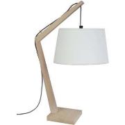 Lampes de bureau Tosel Lampe de chevet arqué bois naturel et écru