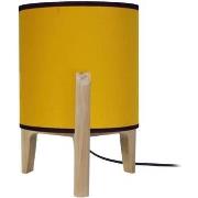 Lampes de bureau Tosel Lampe de chevet trépied bois naturel et jaune