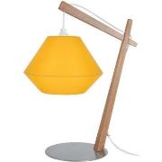 Lampes de bureau Tosel Lampe de chevet arqué bois naturel et jaune