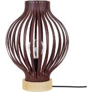 Lampes de bureau Tosel Lampe a poser ovale métal naturel et marron