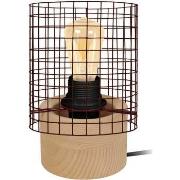 Lampes de bureau Tosel Lampe de chevet cylindrique bois naturel et mar...
