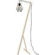 Lampadaires Tosel lampadaire liseuse articulé bois naturel et marron