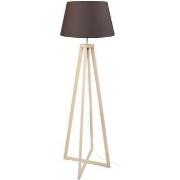 Lampadaires Tosel Lampadaire colonne bois naturel et marron