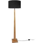 Lampadaires Tosel Lampadaire droit bois naturel et noir