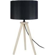 Lampes de bureau Tosel Lampe de chevet trépied bois naturel et noir