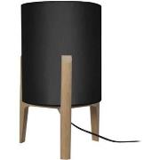 Lampes de bureau Tosel Lampe a poser cylindrique bois naturel et noir