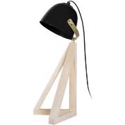 Lampes de bureau Tosel Lampe de bureau dôme bois naturel et noir