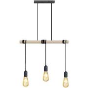 Lustres, suspensions et plafonniers Tosel Lustre bar bois naturel et n...