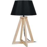 Lampes de bureau Tosel Lampe de chevet colonne bois naturel et noir