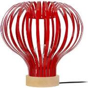 Lampes de bureau Tosel Lampe a poser larme métal naturel et rouge